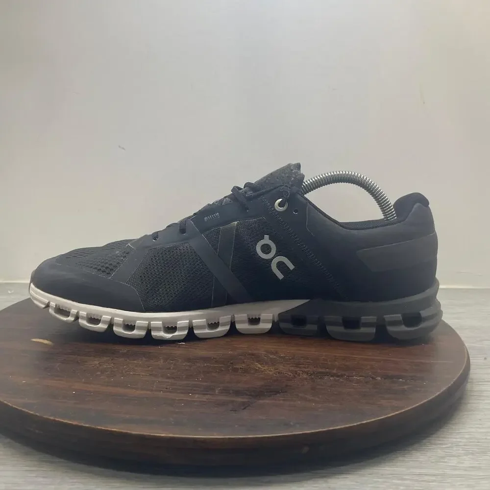 On Cloudflow Black Asphalt Mens Size 9.5 Athletic Running Walking Shoes Sneakers